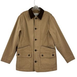 Orvis Men's Corduroy Collar Cotton Barn Jacket field chore Tan coat SZ M
